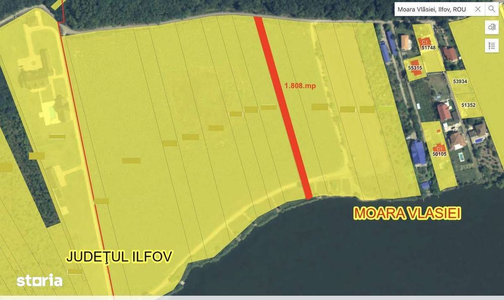 Teren  cu acces direct la lac, între pădure și apă – Moara Vlăsiei