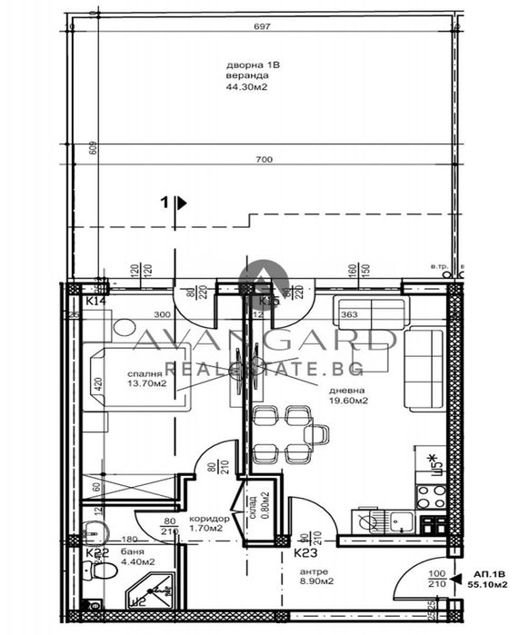 оф.23303 Двустаен/ Беломорски