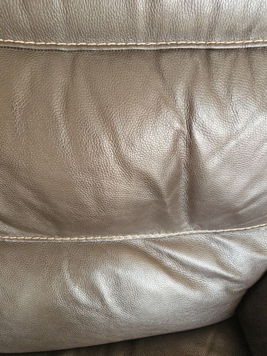 Двойка диван релакс механизъм естествена кожа..