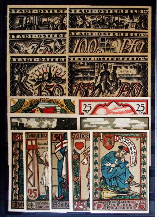 Lot DEUTSCHES REICH: 139 bancnote + 169 notgeld (fără dubluri)