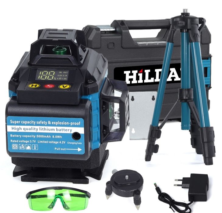 Лазерен нивелир 16 линии 2г. гаранция, 2 батерии, пълен комплект трино