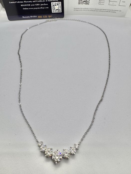 Сребърно колие с мойсанит (Диамант) 2.8 карата