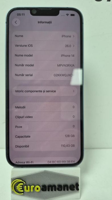 Telefon mobil Apple iPhone 14, 128GB, 5G, Blue -B-