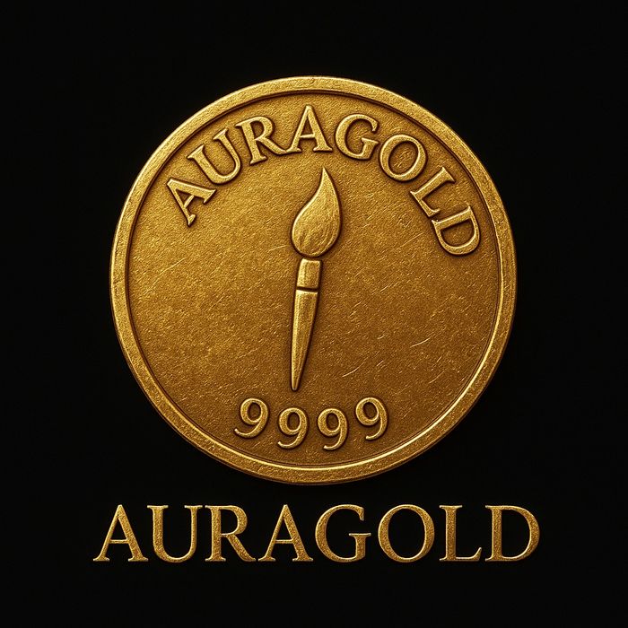 Ръчно рисувана картина златна или сребърна монета