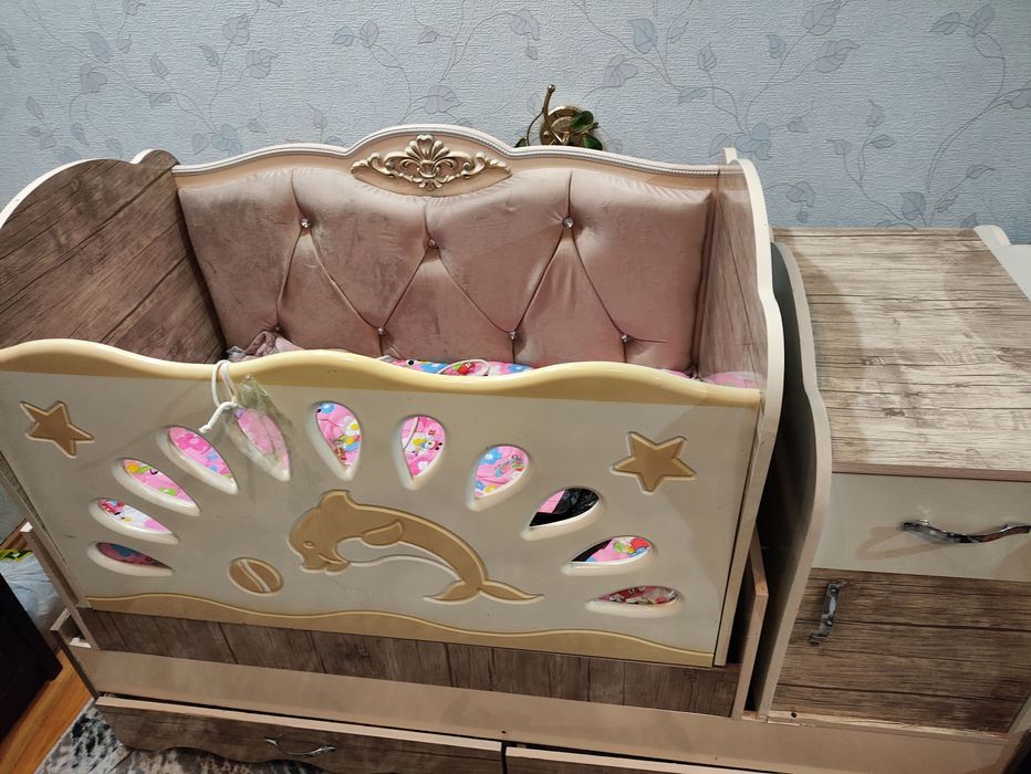 Детский кровать-люлка пуфик. Отличное качество