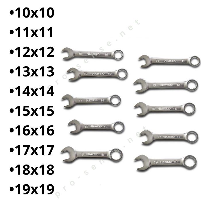 Къси Звездогаечни Ключове 10-19мм 10 части HAWEK