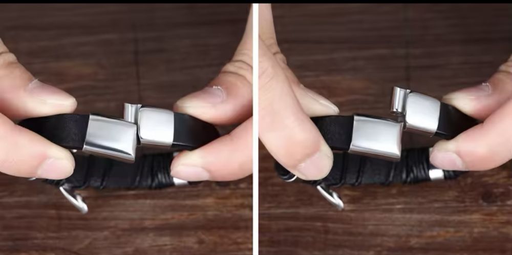 Атрактивни модерни стилни гривни*кожена синя*червена