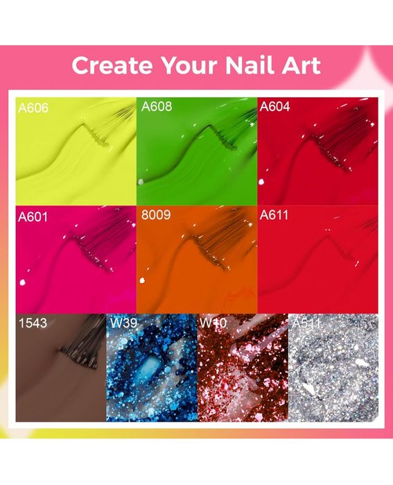 Set de 10 buc Lac de unghii GELFAVOR UV