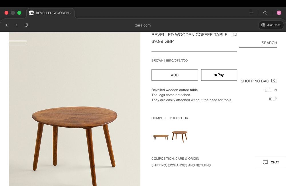 Zara home кафе масички