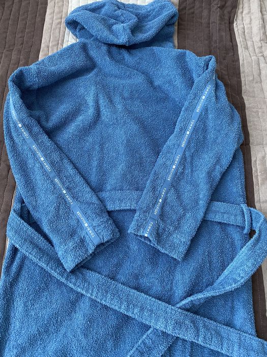 Tommy Hilfiger дамска хавлия с качулка, 100% оригинал! Синя, размер S