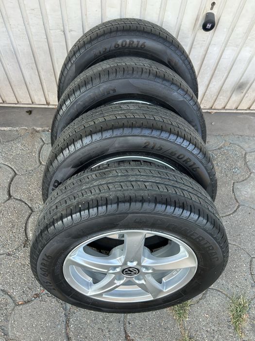 Jante aliaj 5x112mm, anvelope vara 215/60 R16, VW Passat, Sharan, Tiguan, Seat Alhambra, Skoda Octavia Yeti Superb, Audi Q3