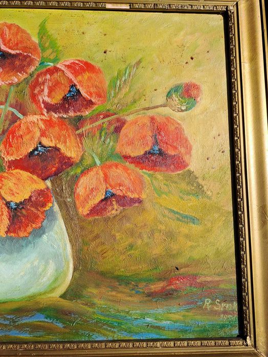 tablou pictura pe pfl 75/55 cm semnat datat 1958