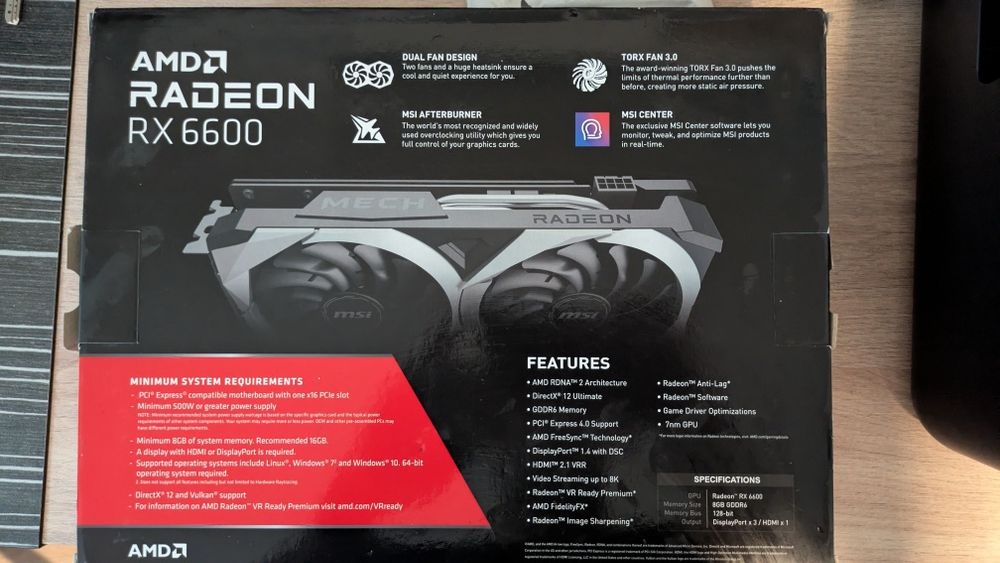 Видеокарта AMD RX6600 8GB GDDR6