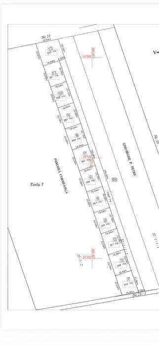 Parcele 300, 400, 500 mp  Corbenaca sat Ostratul zona Noua intravilan
