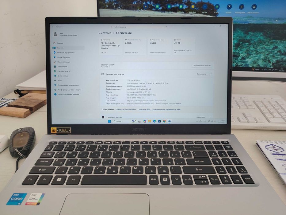 Notebook ACER core 5  8/512