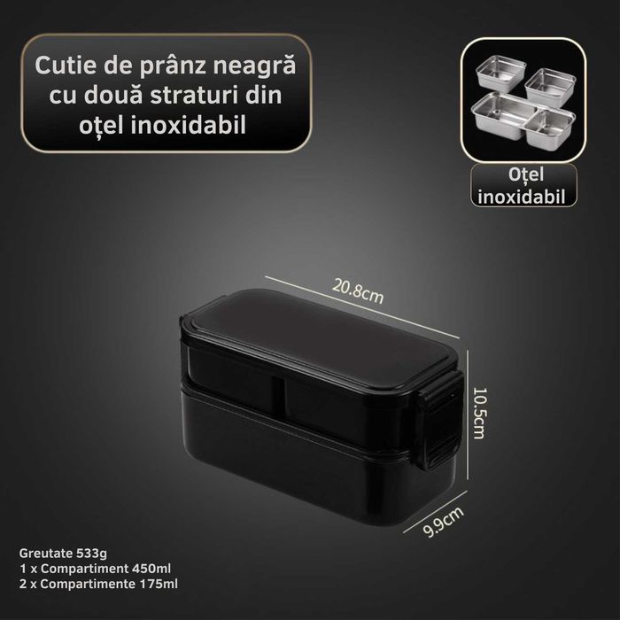 Set caserole din inox +  CADOU ghizdan termo-rezistent
