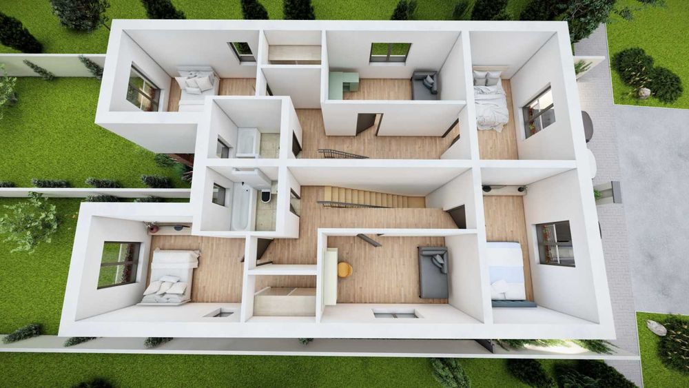 Duplex in centrul Comunei Sacalaz P+E+Pod, 4 camere