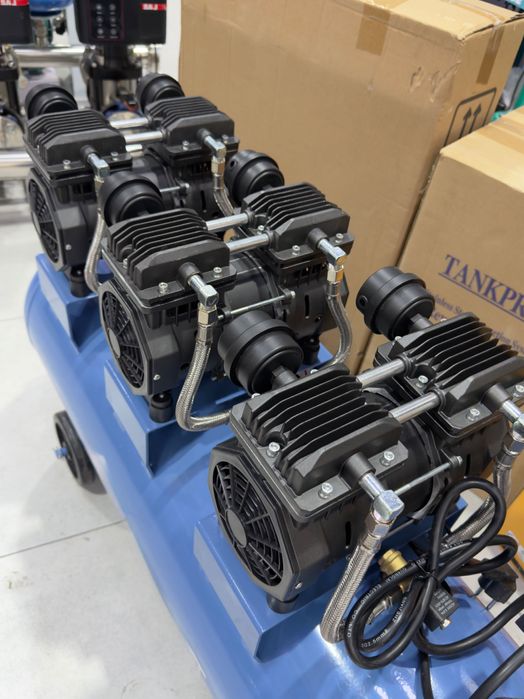 Воздушный компрессор бесшумный 100л / Kompressor 100L 600L/min 8 bar