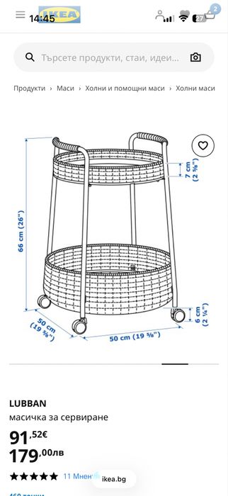 Икеа/ikea маси 2 броя