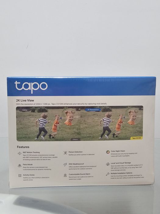 Tapo outdoor 2K Wi-Fi – Sigilată, Rezistentă la Intemperii