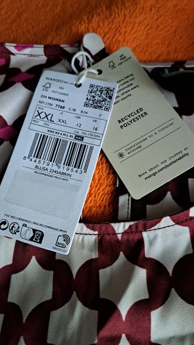 Bluza Mango cu imprimeu rosu-grena (noua)
