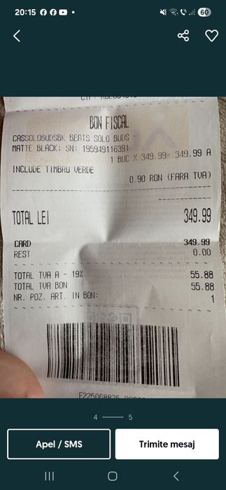 Căsti Jbl Tune Wirless noi/Casti BEATS Solo Buds, True Wireless, Bluet