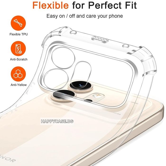 Honor 600 Pro / 600 / 600 Lite / Удароустойчив прозрачен силиконов кейс гръб с камера протектор