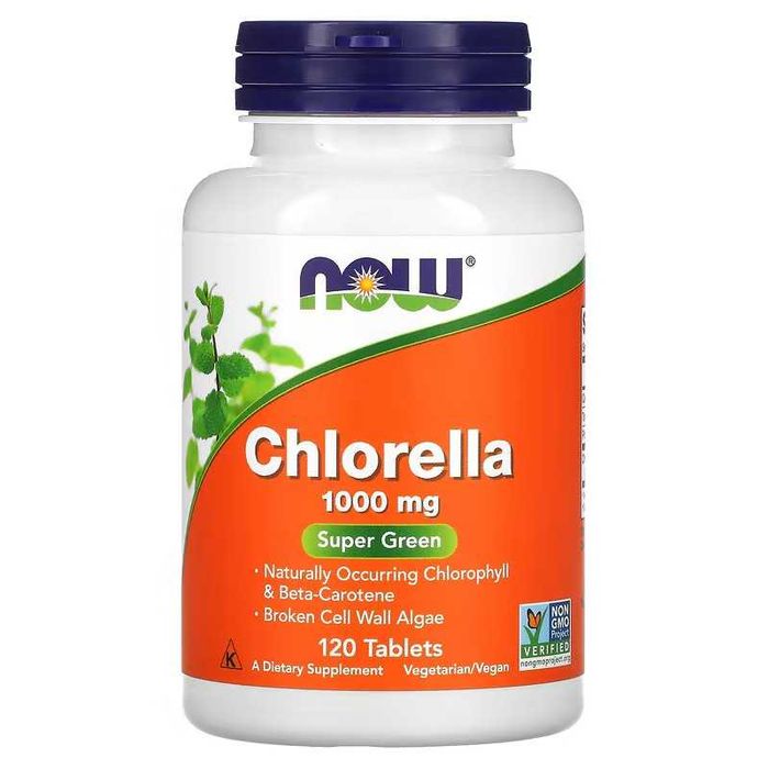 NOW Foods Chlorella Хлорелла 1000 мг, 60 таблеток