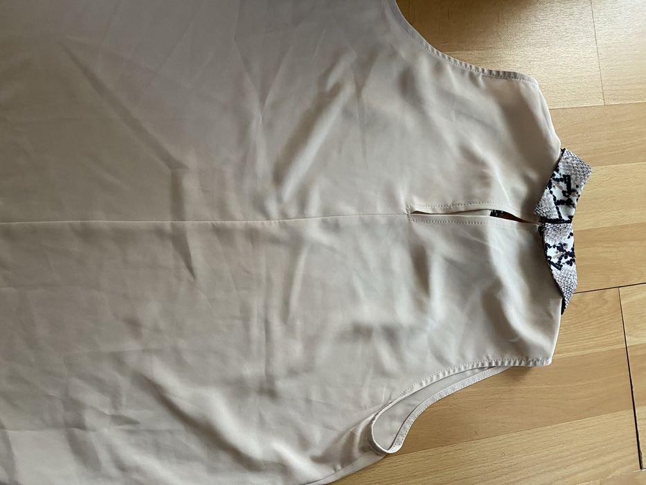 Риза с яка без ръкав котон