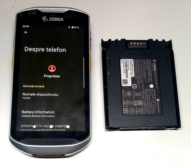 Scaner coduri de bare Zebra TC52x / TC520K-1XFMU6P-A6 - 2 acumulatori