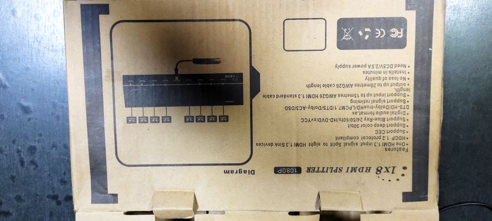 Splitter HDMI 1x8 FullHD