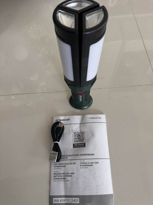 Parkside LED PWLF 2200 B1 cu 3 becuri și Power Bank