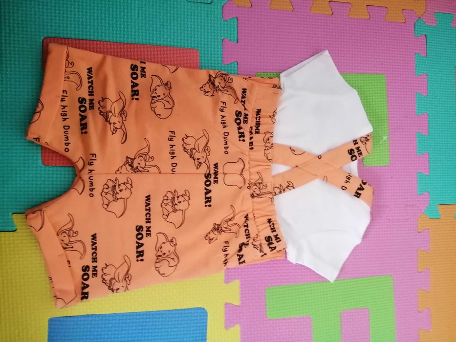 Ново бебешко боди с къс ръкав и гащеризон 0-3м. Комплект