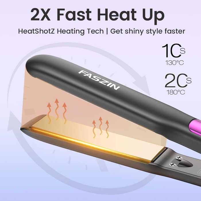 Йонна преса за коса Faszin, 20 сек бързо загряване, титаниева плоча