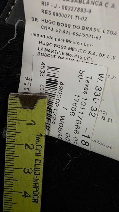 BOSS Hugo Boss Texas” W33 L32 Blugi negri textură cu dungi verticale