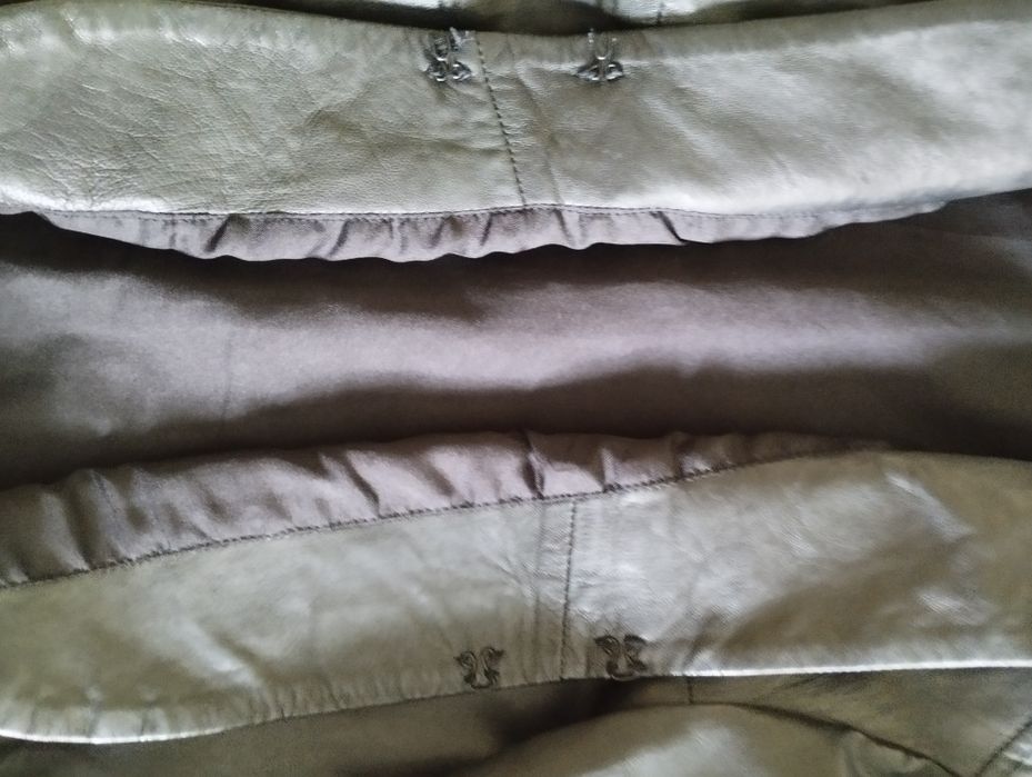 Естествена кожа черно късо яке