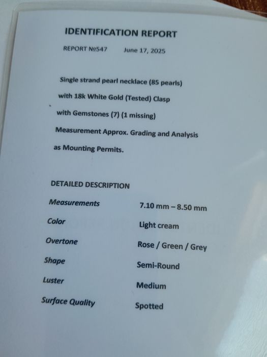 Огърлица от перли речни истински