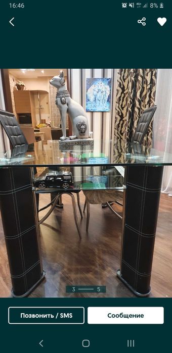 Продам стеклянный стол