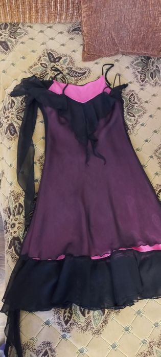 Rochie eleganta saten cu voal