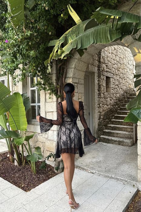 Дълга и къса Рокля с дантела