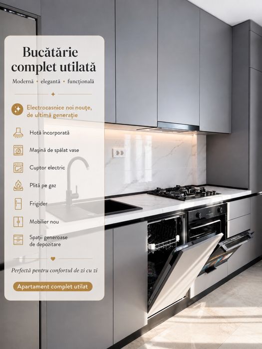 Apartament 1 Cameră 47 mp | Royal Town | Bloc Nou 2026 | Primul Chiriaș  | 500€