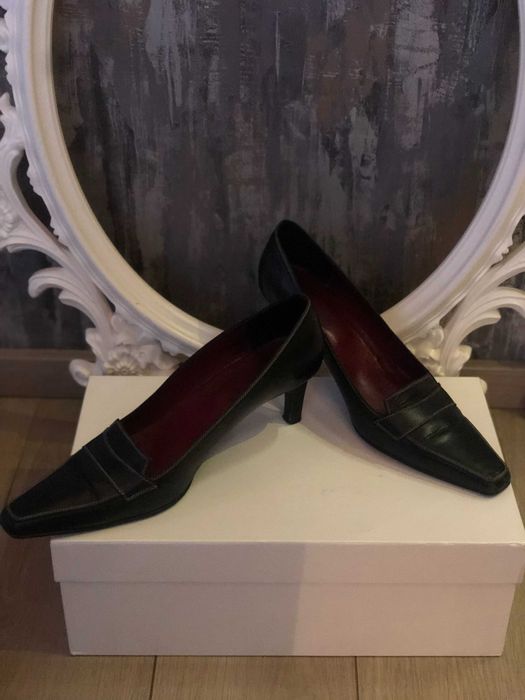 Pantofi piele naturala cu toc mic subtire - dama 40