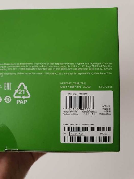 Casti Gaming HyperX CloudX Xbox Series S/X & PC microfon in cutie Nou Sigilat