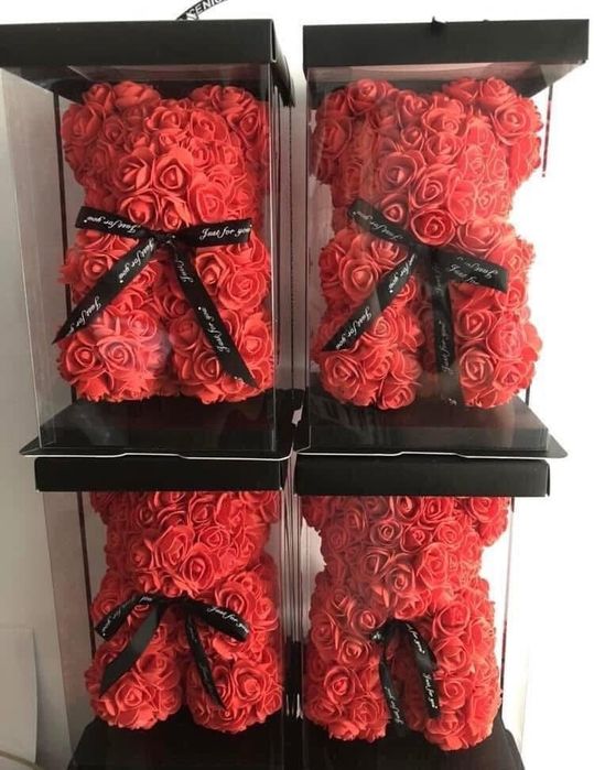 Trandafiri criogenati ursuleti in cutie cutii aranjament cadoul ideal