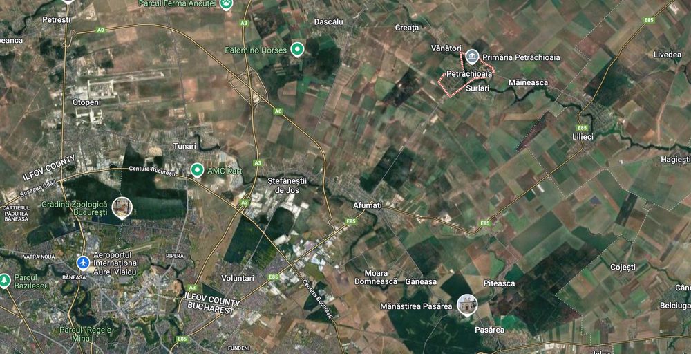 Teren 35.900 mp cu 5 €/mp – Petrăchioaia, Ilfov – Preț Excelent!