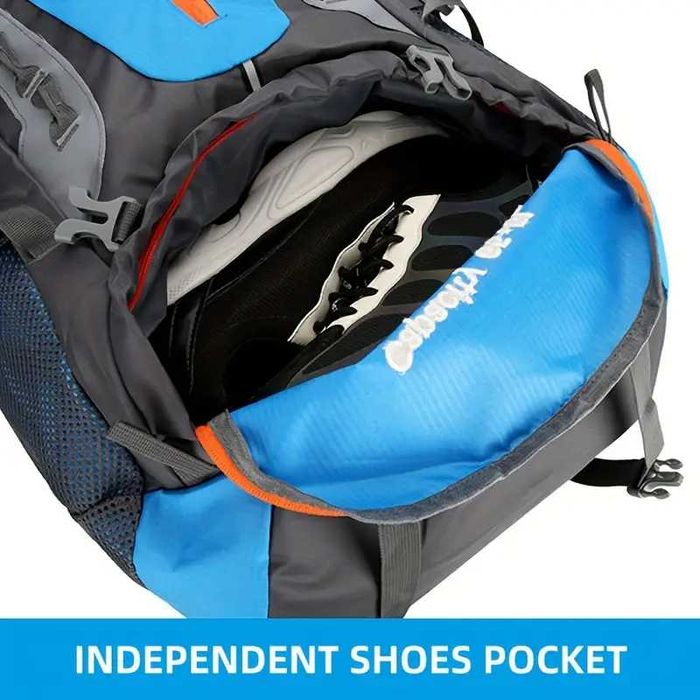 Професионална олекотена туристическа раница, непромокаема, 65+5 L