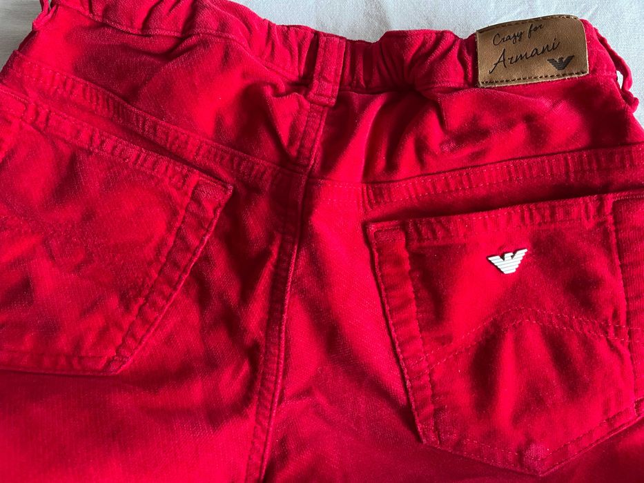 Дизайнерски джинси Armani Junior 130-140 бяла тениска Original Marines