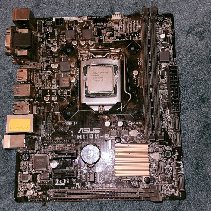 Дънна платка asus h110m-r + процесор i5 6500