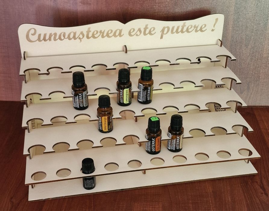 Raft pentru 50 sticluțe uleiuri esențiale doTERRA .