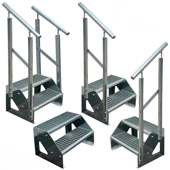 Метално стълбище 2 и 3 стъпала | Свободностоящо | Поцинковано